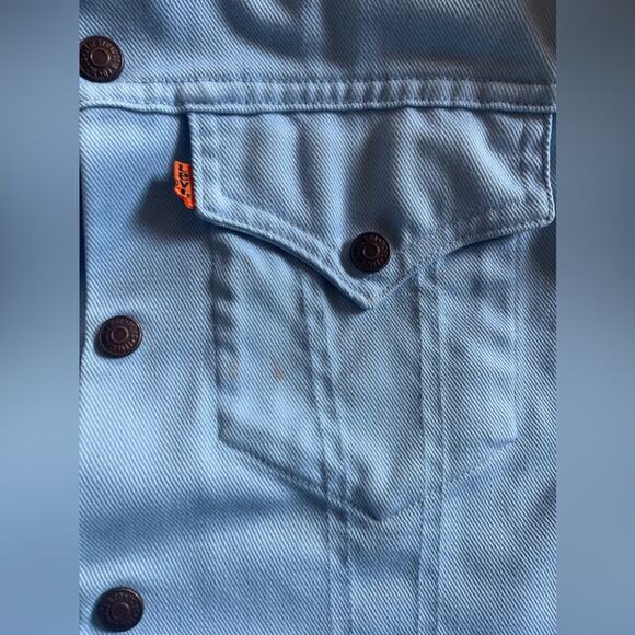 70s Vintage Levi’s Orange Tab Baby Blue Denim Jacket - Picture 5 of 11